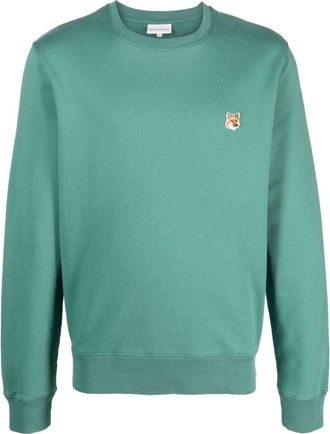 Maison Kitsuné fox logo-appliqué jersey sweatshirt - men - Cotton - M - Green