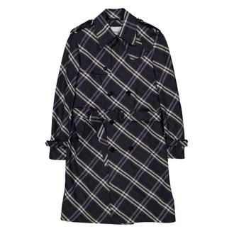 Burberry Check Long Belted Trench Coat, Brand Size 52 ( US Size 42 )