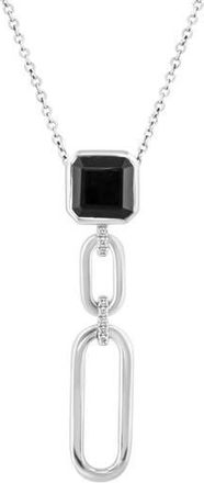 Effy Diamond & Onyx Pendant Necklace - 0.03ct. in Black at Nordstrom Rack, Size 18