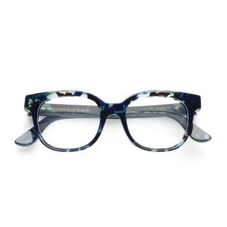 Emmanuelle Khanh Opus Squared Blue Acetate Sunglasses