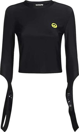 Barrow Logo Detail Technische Stof Crop Top - Dames - Longsleeves - Zwart - M - Tops