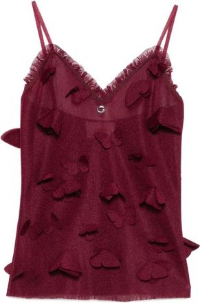 Coperni Rode V-hals Top met Appliqu&eacute; Detailing - Dames - Tops zonder mouwen - Rood - M - Tops