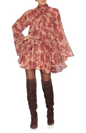 Avec Les Filles Ruffle Tiered Dress in Batik Tapestry at Nordstrom, Size Medium
