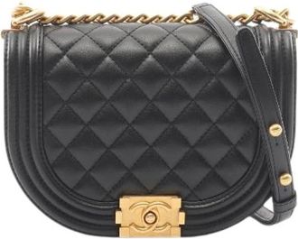 Chanel Pre-owned Boy Lambskin Small Shoulder Bag - Dames - Vintage Schoudertas - Zwart - ONE Size - Leer - Vintage