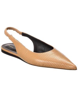 Proenza Schouler Spike Lizard-Embossed Leather Slingback Flat