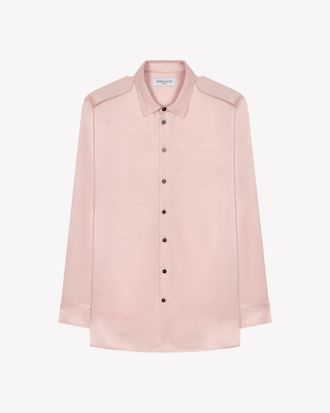 Serena Bute Satin Cargo Shirt - Pale Pink