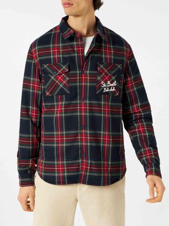 MC2 Saint Barth Overshirt Chalet With Pocket And St. Barth Bob Club Embroidery