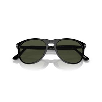 Persol 0po9649s Classic Aviator Sunglasses with Glossy Black Acetate Frame