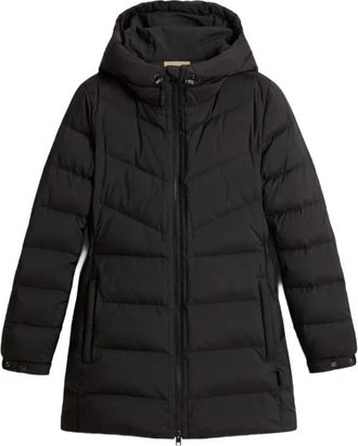 Woolrich Shirley Jacket - Dames - Dons jassen - Zwart - M - Leer - Jassen
