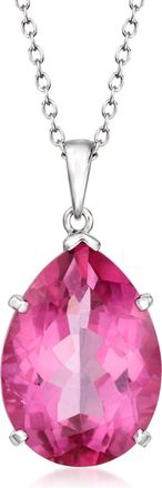 Ross-Simons Pink Topaz Pendant Necklace in Sterling Silver