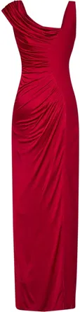 Versace Womens Draped Long Dress Red Viscose