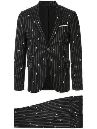 Neil Barrett martial arts print blazer - Black