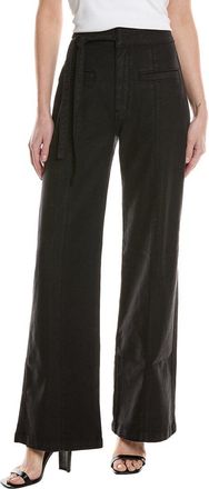 Hudson Hudson Jeans Tie-Waist Pintucked Linen-Blend Trouser