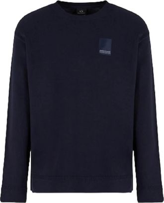 A|X Armani Exchange 3Dzm 1G Zmx 8Z 15Cx - Heren - Ronde hals truien - Blauw - 2XL - Katoen - Truien & Vesten