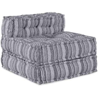 vidaXL Pouffe Rayado Manual Gris 70 X 70 X 54 Cm Tela Vidaxl