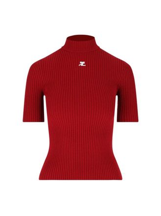 Courr&egrave;ges Reedition Ribbed Top - Red