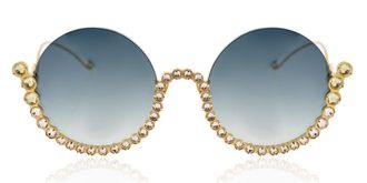 Anna-Karin Karlsson FULL MOON Gold Womens Sunglasses Gold Size 56