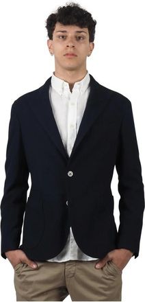 Barba Dynamische blauwe katoenen jas voor mannen - Heren - Blazers - Blauw - 3XL - Katoen - Jassen