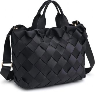 Urban Expression Womens Ruth Woven Neoprene Crossbody Tote In Black