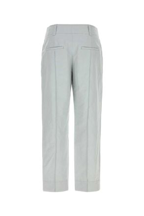 Chlo&eacute; Womens Light Grey Linen Blend Pant Stormgrey Exterior: Cotton Pantaloni Trousers