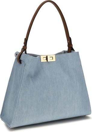 Fendi Womens Medium Way Handbag Denim Ch+sellier+os Cotton; Polyester Handbags Hand Bags