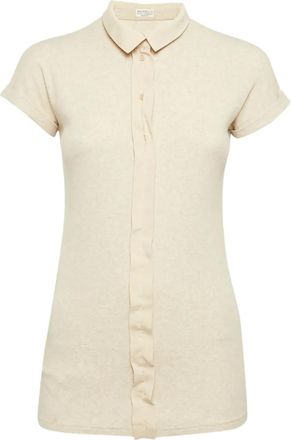 Brunello Cucinelli Geribbelde top - Beige