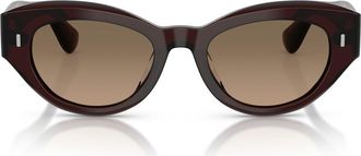 Oliver Peoples 50mm Lerrue Polarized Oval Sunglasses in Dark Sienna /Sandstone at Nordstrom