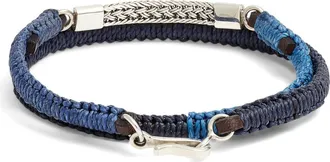 Caputo & Co. Macrame Artisan Leather Bracelet in Blue Combo at Nordstrom