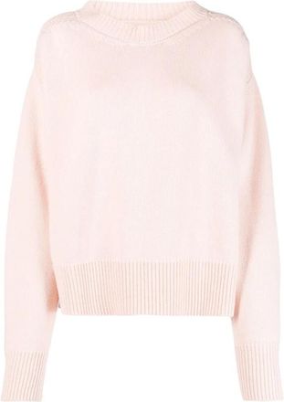 SA SU PHI Cashmere Trui met Uitsnijding - Dames - Ronde hals truien - Roze - 2XS - Truien & Vesten