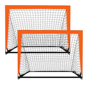 OEM Juego De 2 Porter&iacute;as De F&uacute;tbol Port&aacute;tiles Para Ni&ntilde;os, Para Jard&iacute;n, Uso Interior Y Exterior, Color Naranja