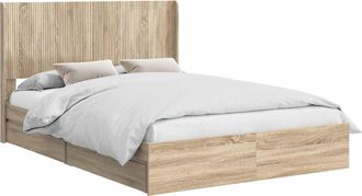vidaXL Estructura De Cama Con Almacenamiento Y Cabecero Roble Sonoma Vidaxl