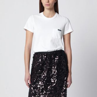 Prada T-shirt girocollo bianca in cotone