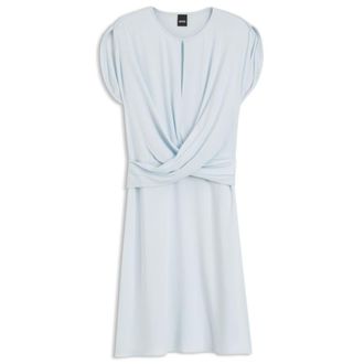 BOSS Keyhole-neckline dress with wrap detail