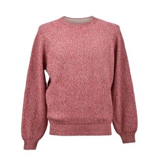 Brunello Cucinelli Tomato Cashmere Blend Crew Sweater, Brand Size 50 (US Size 40)