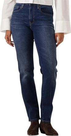 Levi's 724 High Rise Straight Chelsea Carbon Glow - Dames - Slim Fit Jeans - Blauw - W26 L32 - Katoen - Jeans