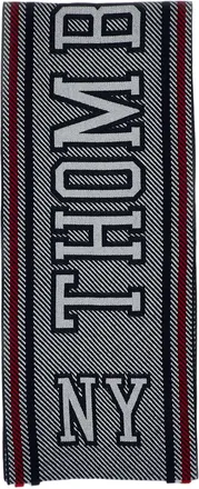 Thom Browne Black Intarsia Logo Virgin Wool Scarf