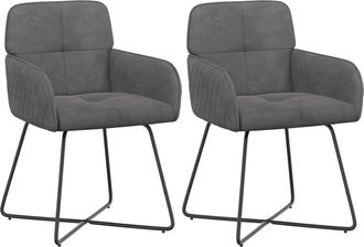 vidaXL Sillas De Comedor 2 Uds. Terciopelo Gris Oscuro Vidaxl