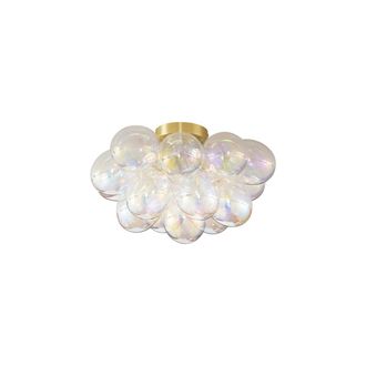 QAZQA Qazqa Dise&ntilde;o L&aacute;mpara De Techo De Dise&ntilde;o En Lat&oacute;n Con Cristal Arco&iacute;ris 4 Luces - Uvas Vidrio /met&aacute;lica Esfera Adecuado Para Led Max. 4 X 8 Watt