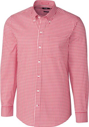 Cutter & Buck Mens L/S Tailored Fit Stretch Gingham Shirt
