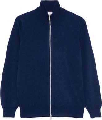 Brunello Cucinelli Felpa in cashmere con zip - Blu