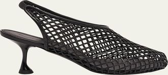 Proenza Schouler Tee Leather Net Slingback Pumps