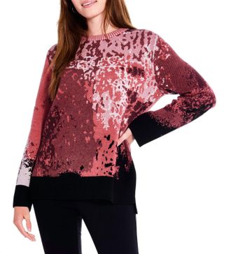 Nic+Zoe Scenic Sweater In Red Multi