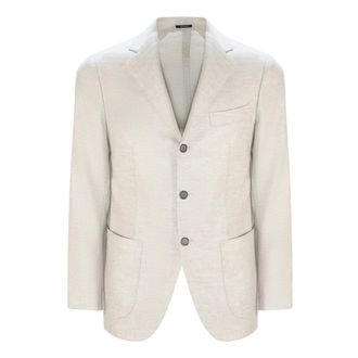 Sartorio Napoli Blazers, male, Beige, M, Virgin Wool Herringbone Blazer
