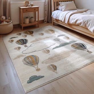 Hanse Home Kinderteppich »Hot Air Ballon« rechteckig 8 mm Höhe Spielteppich, fest, Kinderzimmer, Kurzflor, Spielunterlage