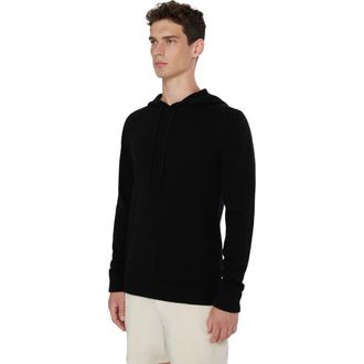 Onia 100% Cashmere Hooded Pullover in Black at Nordstrom, Size Xx-Large