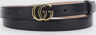 Gucci Cintura sottile GG Marmont in pelle di vitello con fibbia Doppia G