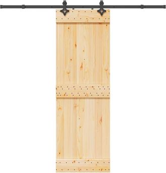 vidaXL Vidaxl - Puerta Corredera Con Herrajes Madera Maciza De Pino 70x210 Cm