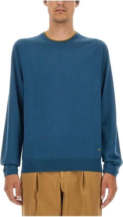 Paul Smith Rondgebreide trui - Heren - Ronde hals truien - Blauw - L - Wol - Truien & Vesten
