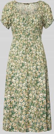 Apricot Midikleid aus Viskose mit R&uuml;schen&auml;rmeln in Hellgruen, Gr&ouml;&szlig;e XXL