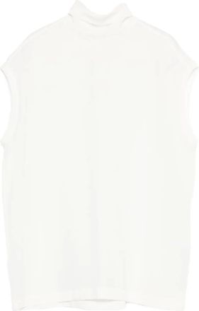 Brunello Cucinelli Top smanicato a collo alto - Bianco